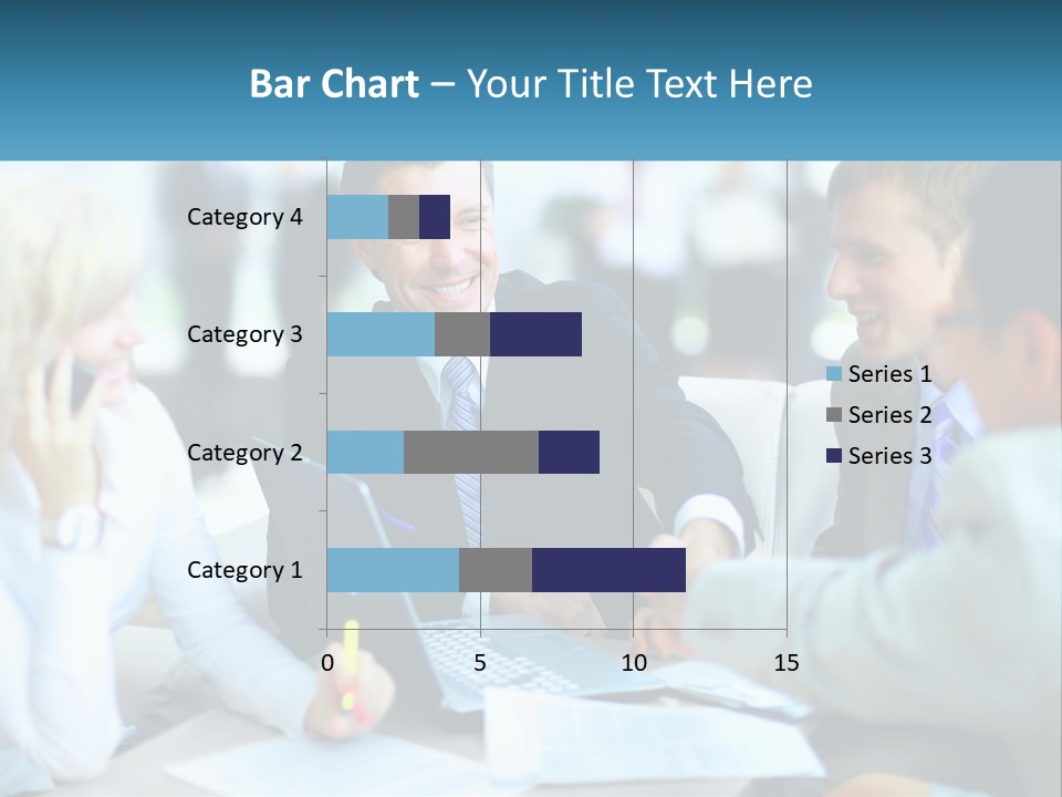 A Group Of People Sitting Around A Table Shaking Hands PowerPoint Template