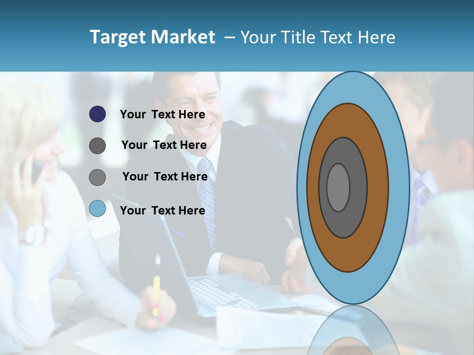 A Group Of People Sitting Around A Table Shaking Hands PowerPoint Template