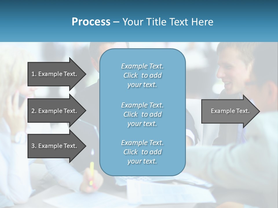 A Group Of People Sitting Around A Table Shaking Hands PowerPoint Template