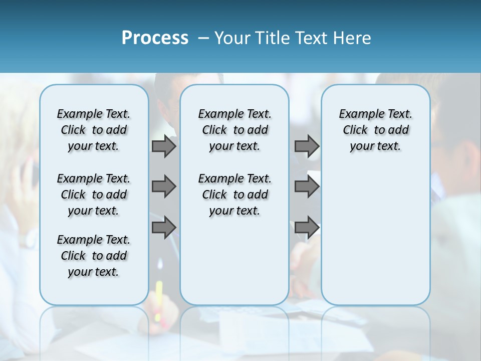 A Group Of People Sitting Around A Table Shaking Hands PowerPoint Template