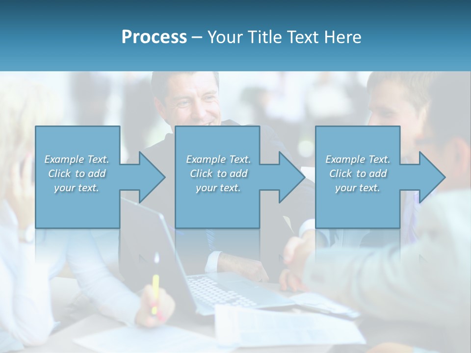 A Group Of People Sitting Around A Table Shaking Hands PowerPoint Template