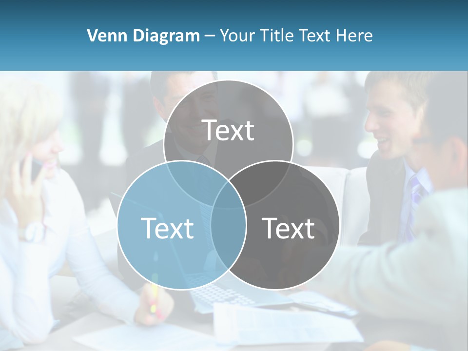 A Group Of People Sitting Around A Table Shaking Hands PowerPoint Template