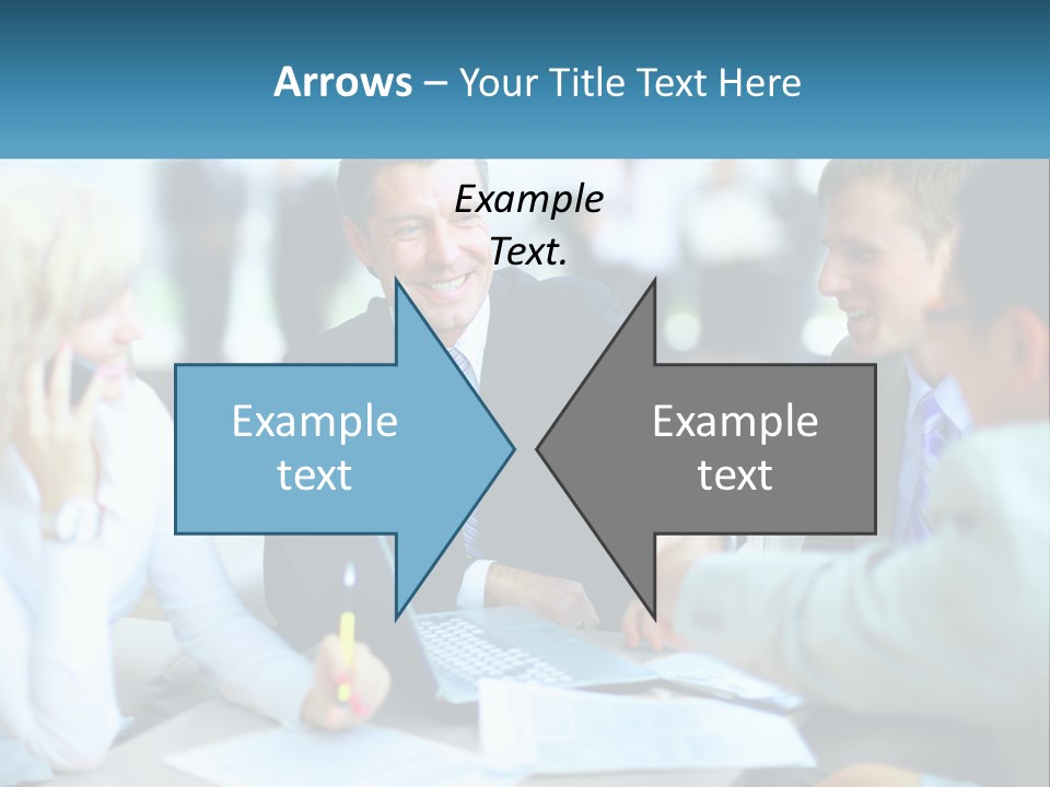 A Group Of People Sitting Around A Table Shaking Hands PowerPoint Template