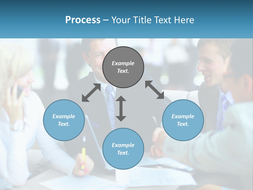 A Group Of People Sitting Around A Table Shaking Hands PowerPoint Template