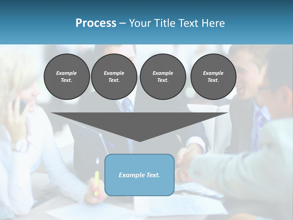 A Group Of People Sitting Around A Table Shaking Hands PowerPoint Template