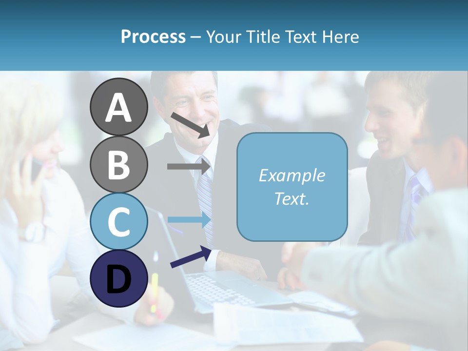 A Group Of People Sitting Around A Table Shaking Hands PowerPoint Template