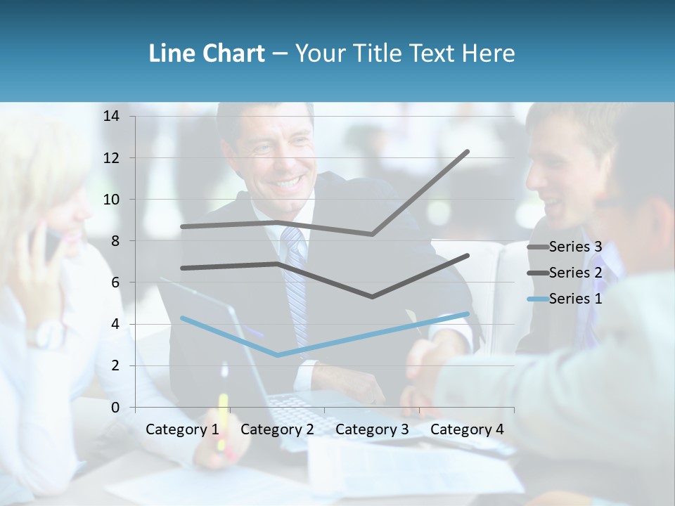 A Group Of People Sitting Around A Table Shaking Hands PowerPoint Template