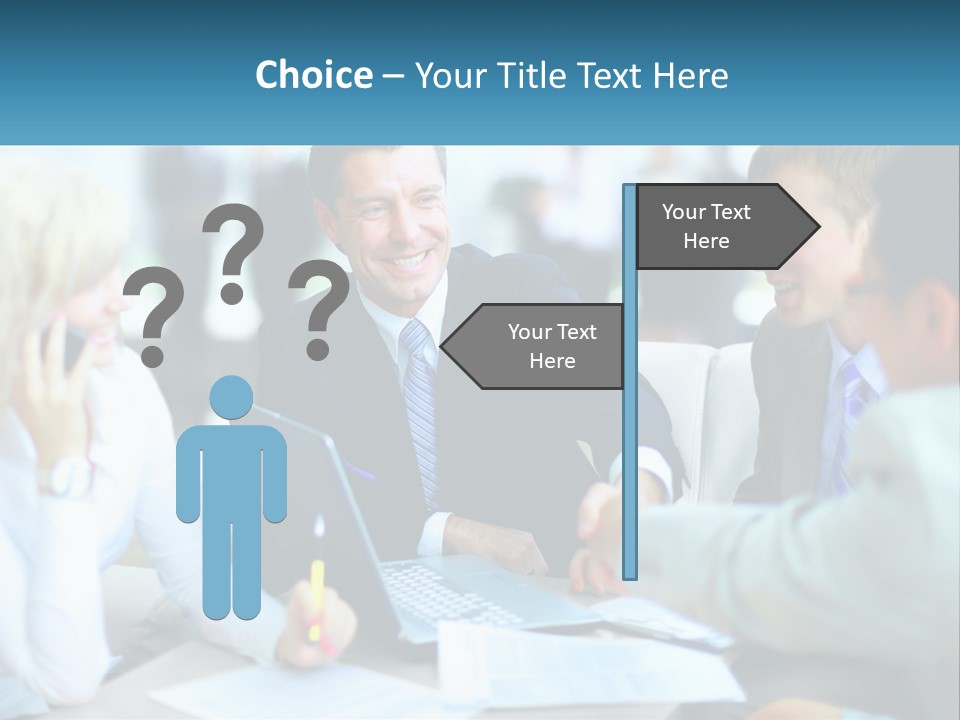 A Group Of People Sitting Around A Table Shaking Hands PowerPoint Template