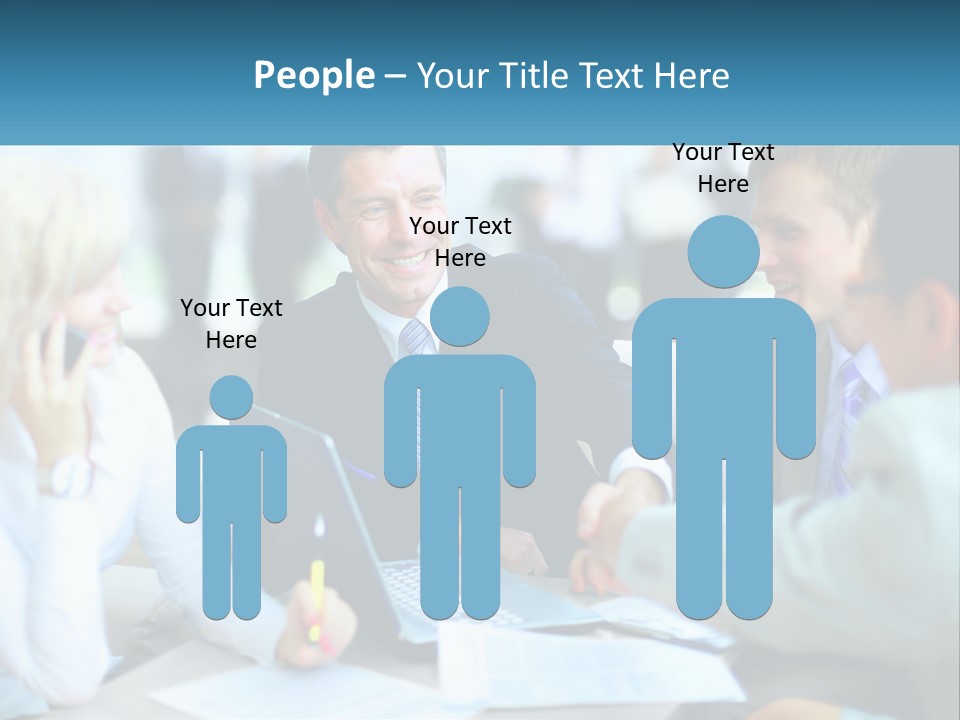 A Group Of People Sitting Around A Table Shaking Hands PowerPoint Template