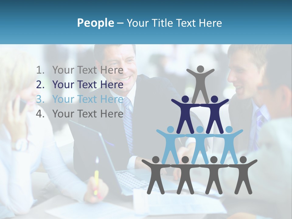 A Group Of People Sitting Around A Table Shaking Hands PowerPoint Template