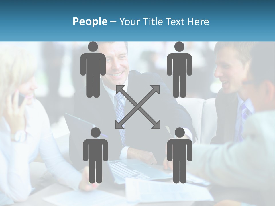 A Group Of People Sitting Around A Table Shaking Hands PowerPoint Template