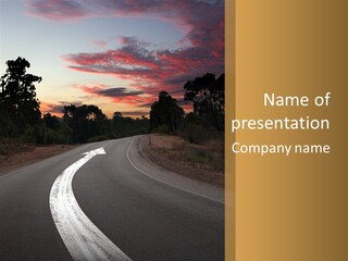 A Road With A Curve In The Middle Of It PowerPoint Template