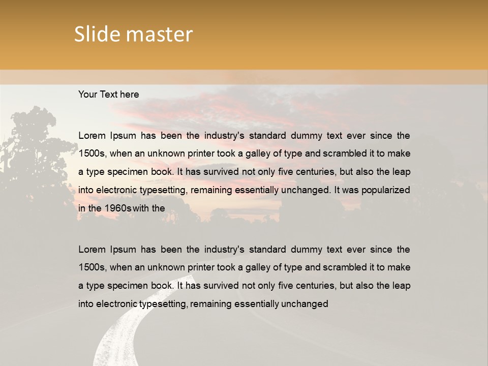 A Road With A Curve In The Middle Of It PowerPoint Template