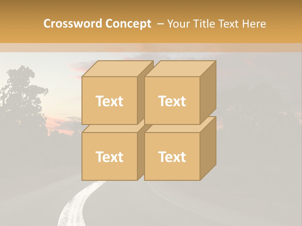 A Road With A Curve In The Middle Of It PowerPoint Template