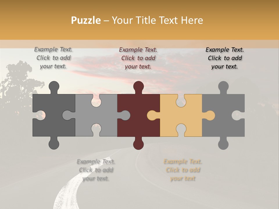 A Road With A Curve In The Middle Of It PowerPoint Template