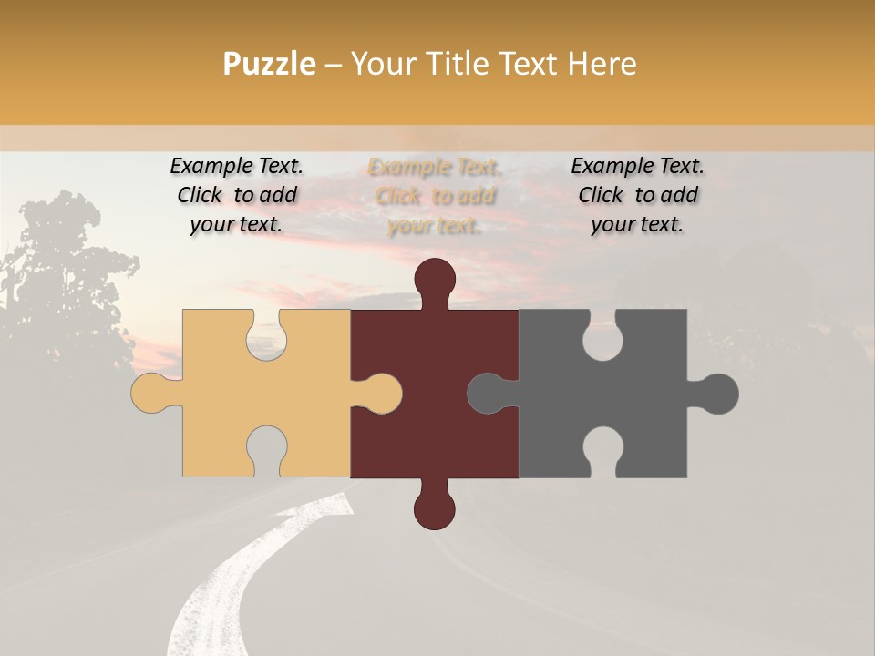 A Road With A Curve In The Middle Of It PowerPoint Template
