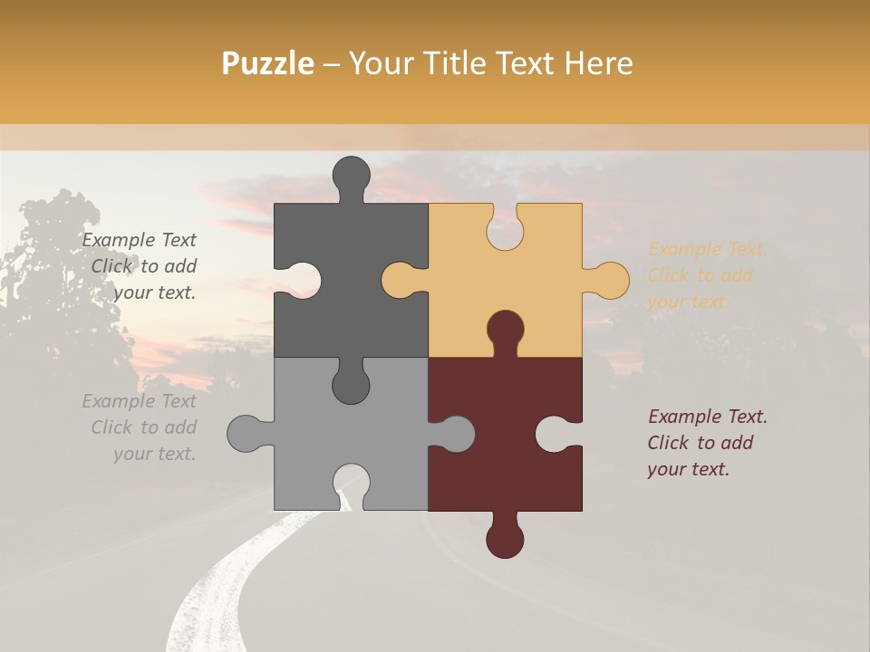 A Road With A Curve In The Middle Of It PowerPoint Template