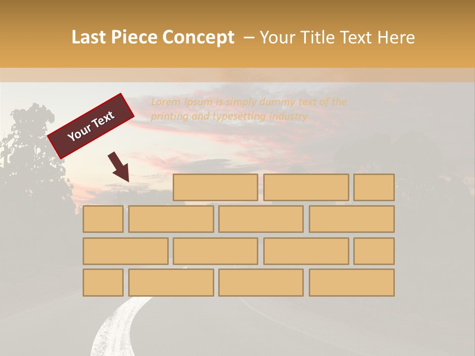 A Road With A Curve In The Middle Of It PowerPoint Template
