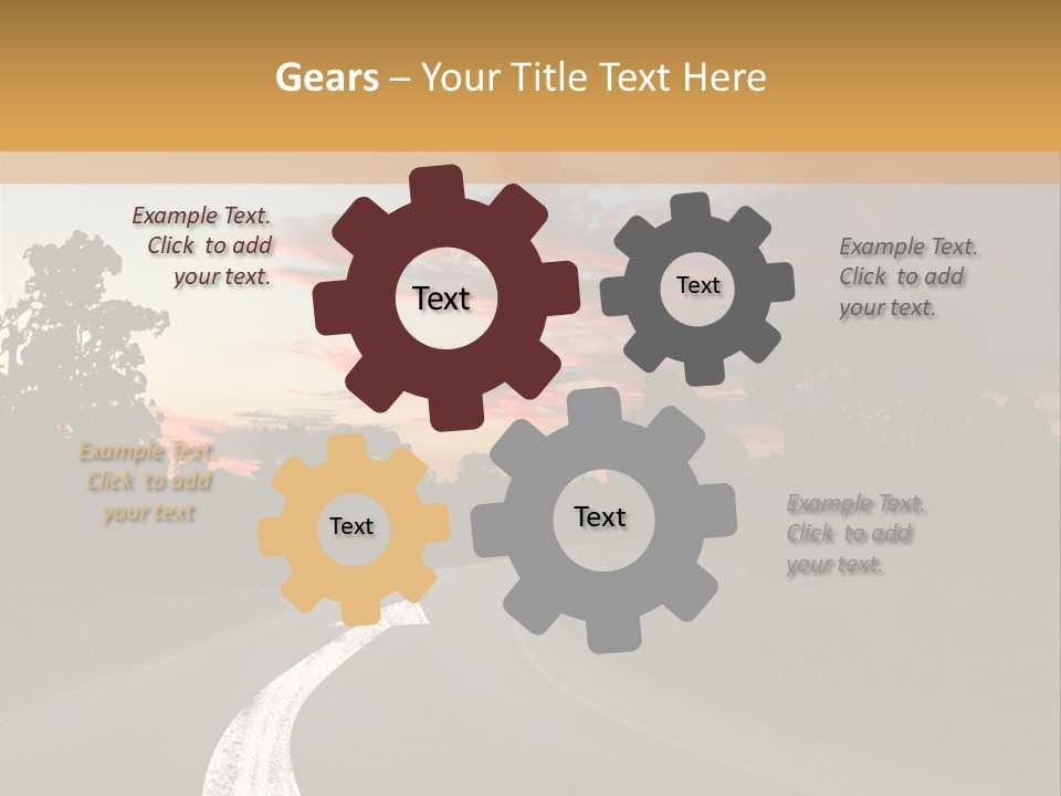 A Road With A Curve In The Middle Of It PowerPoint Template