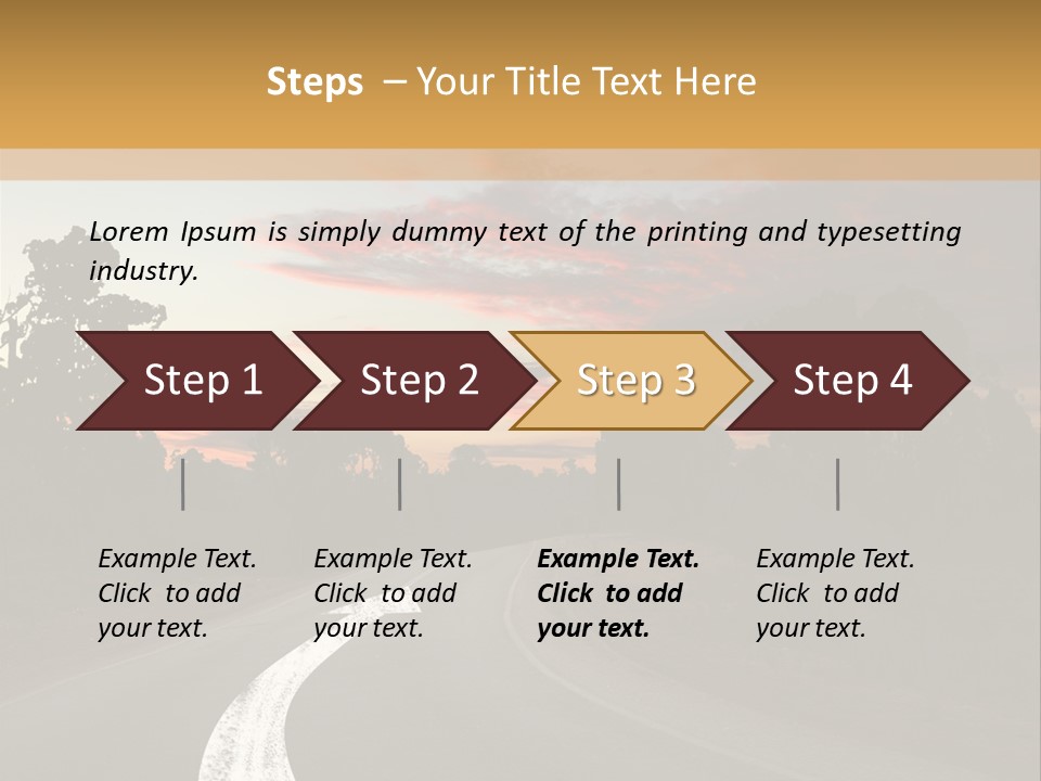 A Road With A Curve In The Middle Of It PowerPoint Template
