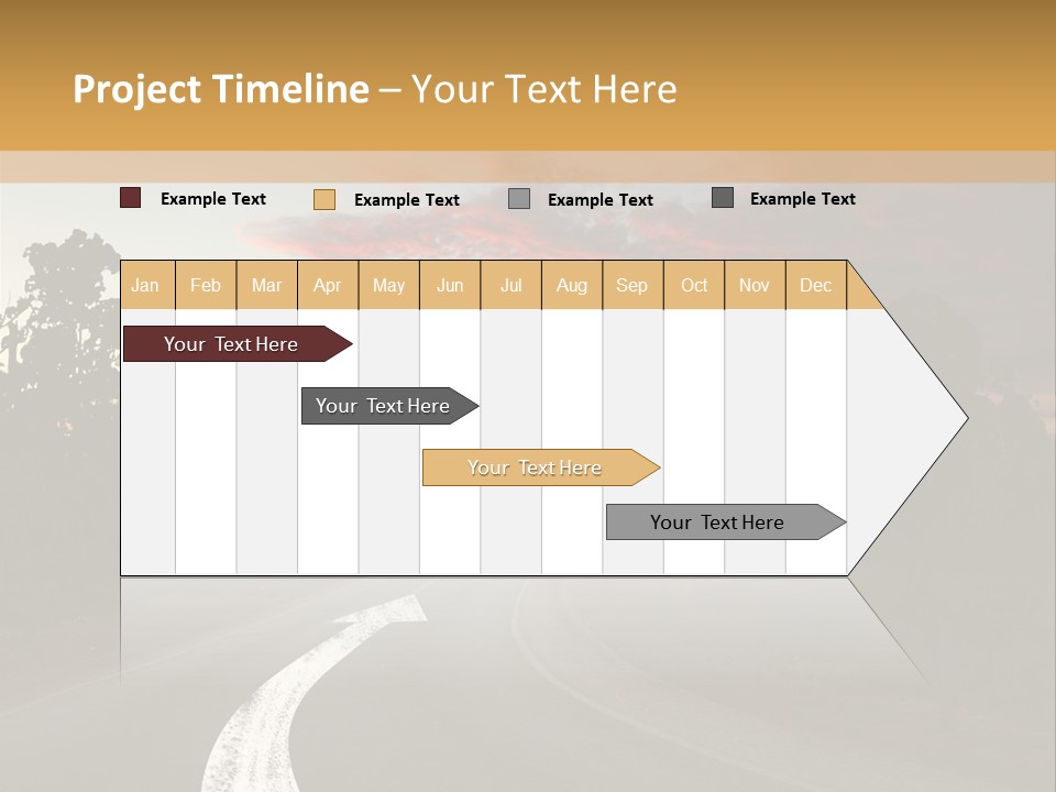 A Road With A Curve In The Middle Of It PowerPoint Template