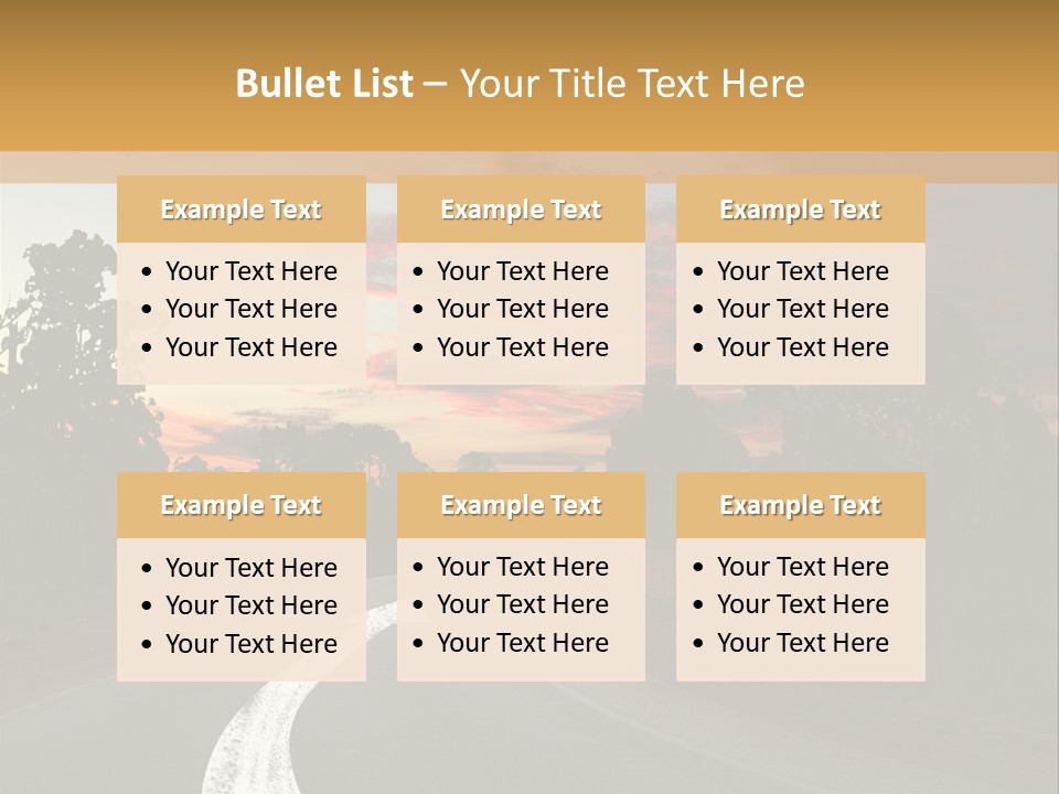 A Road With A Curve In The Middle Of It PowerPoint Template