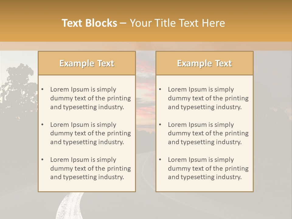 A Road With A Curve In The Middle Of It PowerPoint Template