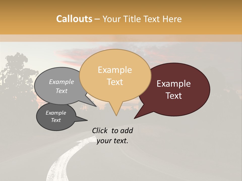 A Road With A Curve In The Middle Of It PowerPoint Template