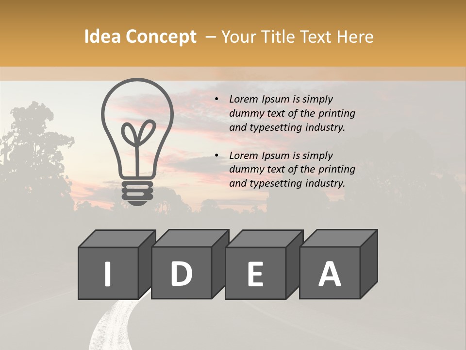 A Road With A Curve In The Middle Of It PowerPoint Template