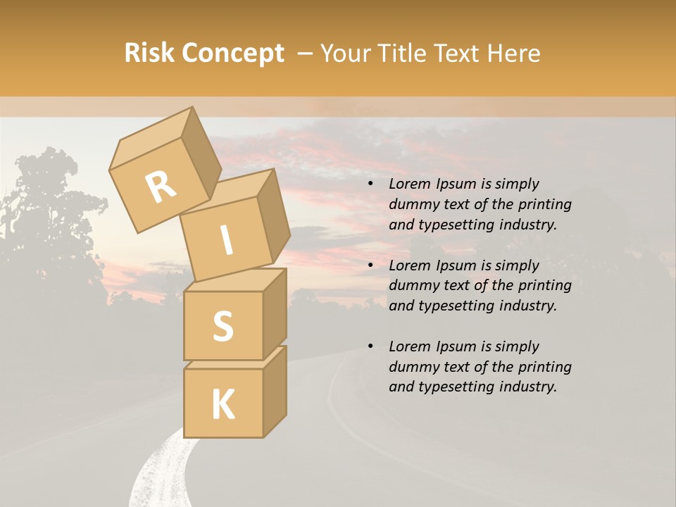 A Road With A Curve In The Middle Of It PowerPoint Template
