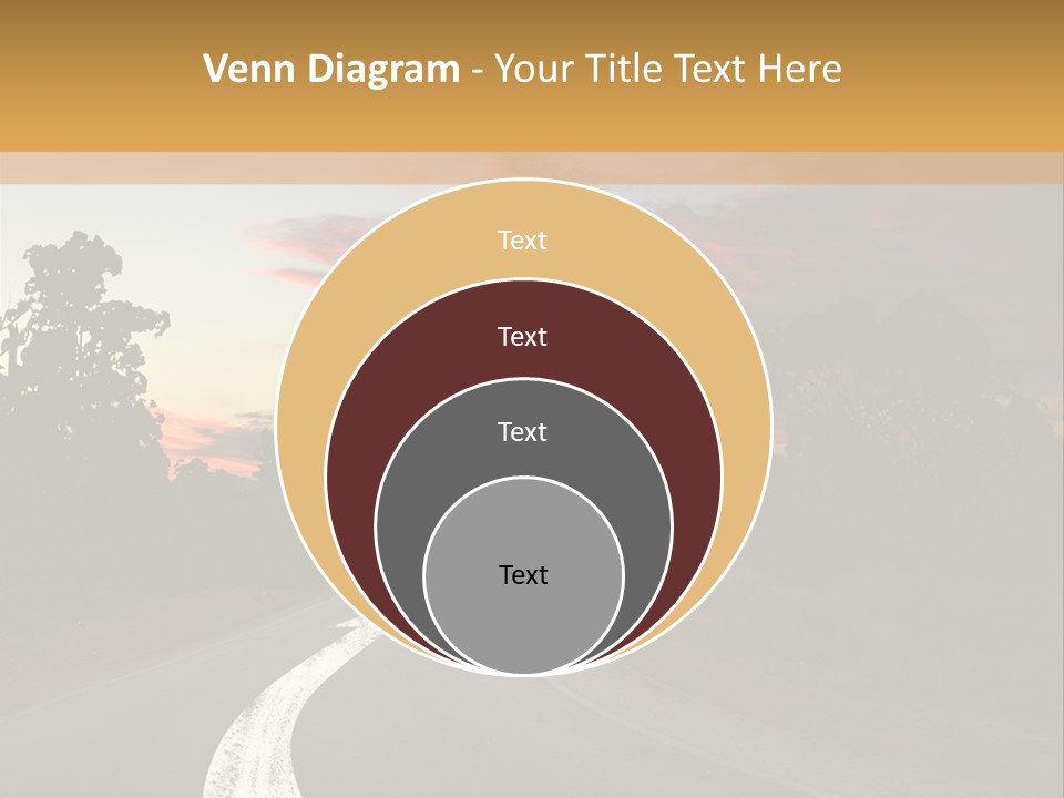 A Road With A Curve In The Middle Of It PowerPoint Template