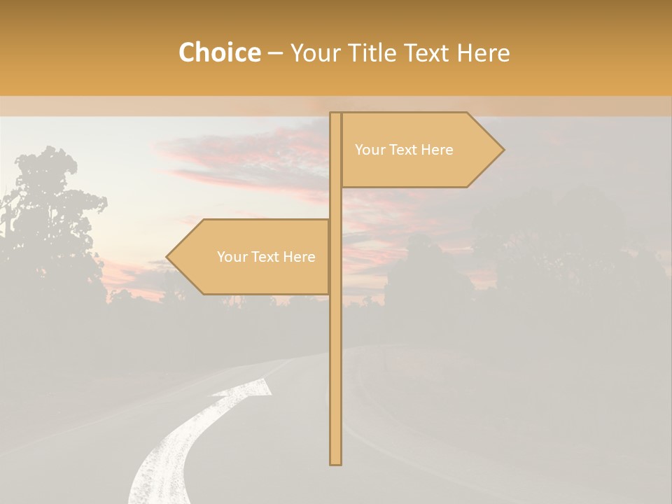 A Road With A Curve In The Middle Of It PowerPoint Template