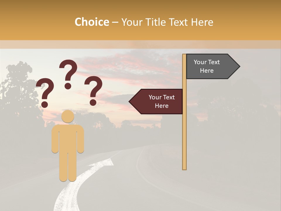 A Road With A Curve In The Middle Of It PowerPoint Template