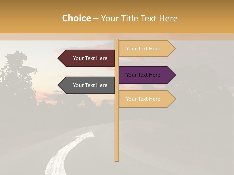 A Road With A Curve In The Middle Of It PowerPoint Template