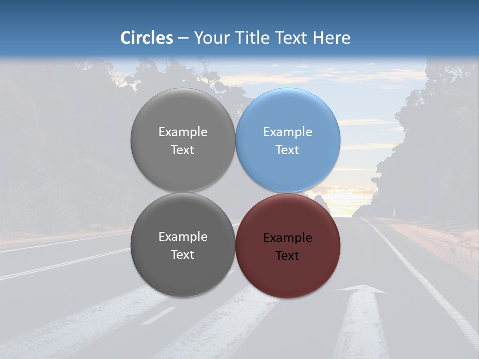 A Road With Two Arrows Going In Opposite Directions PowerPoint Template