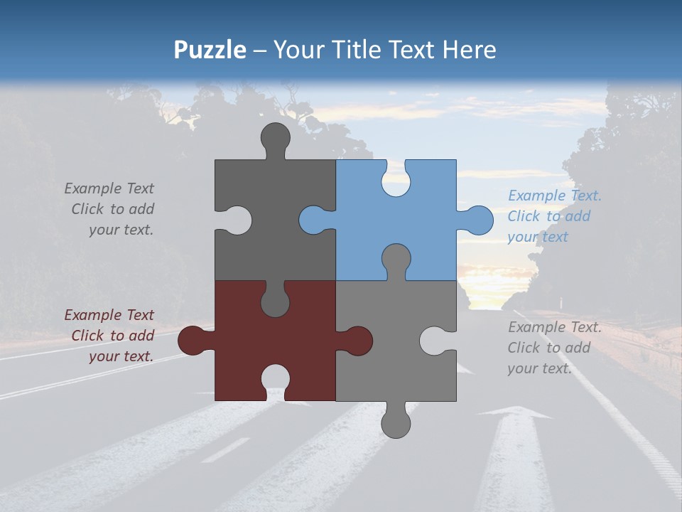 A Road With Two Arrows Going In Opposite Directions PowerPoint Template