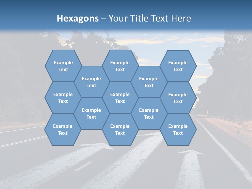 A Road With Two Arrows Going In Opposite Directions PowerPoint Template