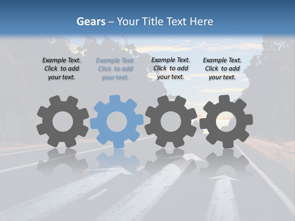 A Road With Two Arrows Going In Opposite Directions PowerPoint Template