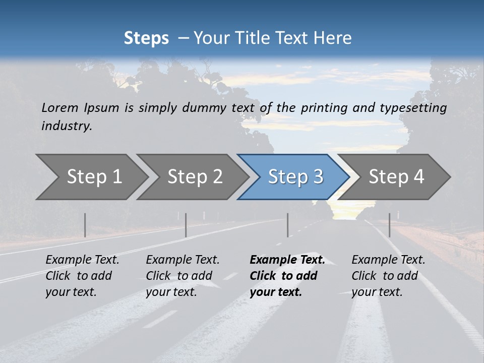 A Road With Two Arrows Going In Opposite Directions PowerPoint Template