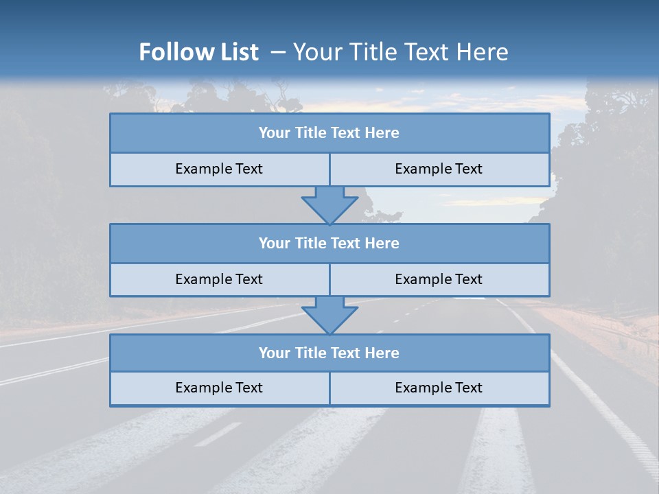 A Road With Two Arrows Going In Opposite Directions PowerPoint Template