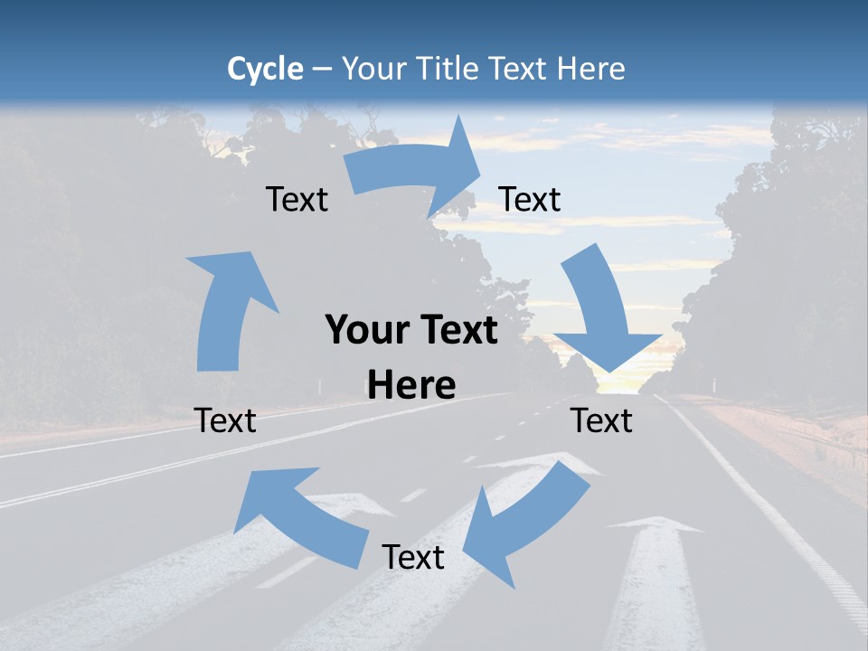 A Road With Two Arrows Going In Opposite Directions PowerPoint Template