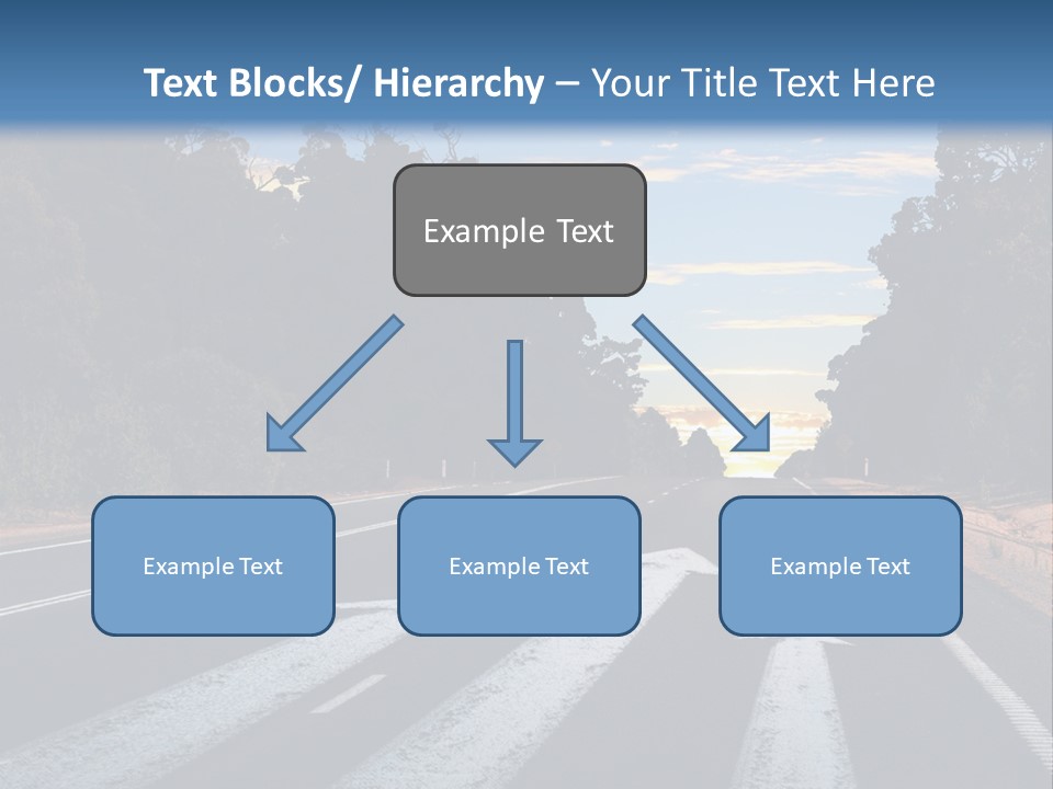 A Road With Two Arrows Going In Opposite Directions PowerPoint Template