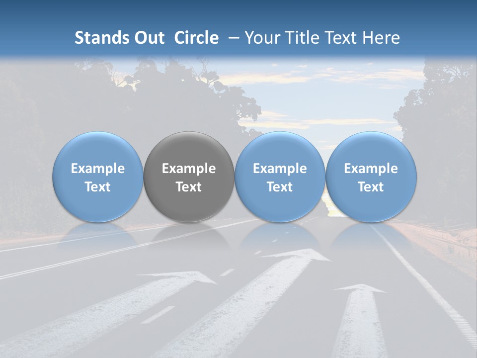 A Road With Two Arrows Going In Opposite Directions PowerPoint Template