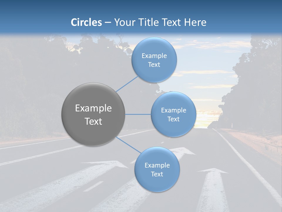 A Road With Two Arrows Going In Opposite Directions PowerPoint Template