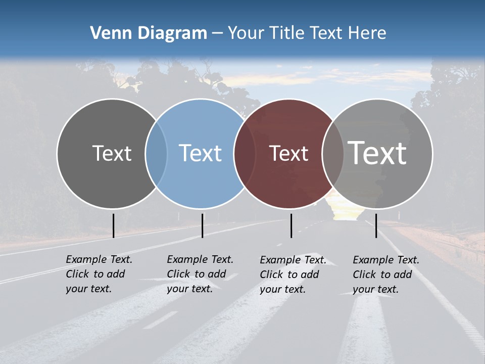 A Road With Two Arrows Going In Opposite Directions PowerPoint Template