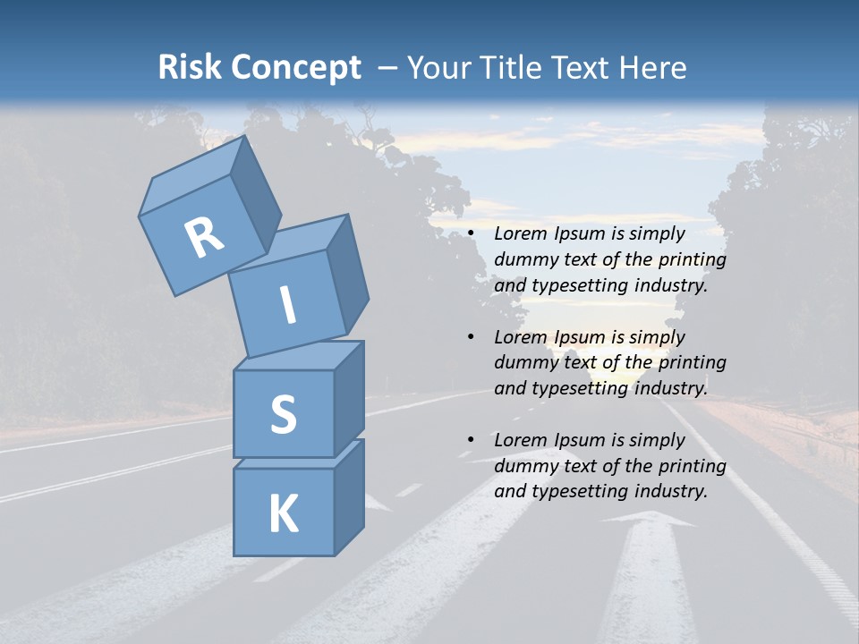 A Road With Two Arrows Going In Opposite Directions PowerPoint Template