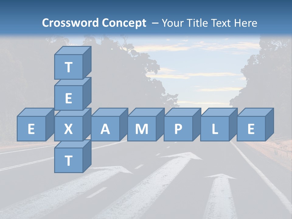 A Road With Two Arrows Going In Opposite Directions PowerPoint Template