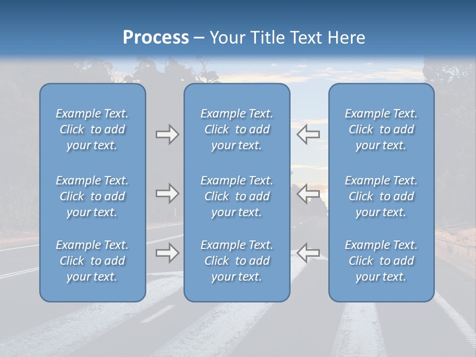 A Road With Two Arrows Going In Opposite Directions PowerPoint Template