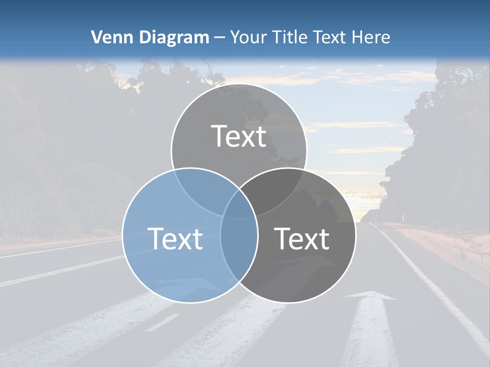 A Road With Two Arrows Going In Opposite Directions PowerPoint Template