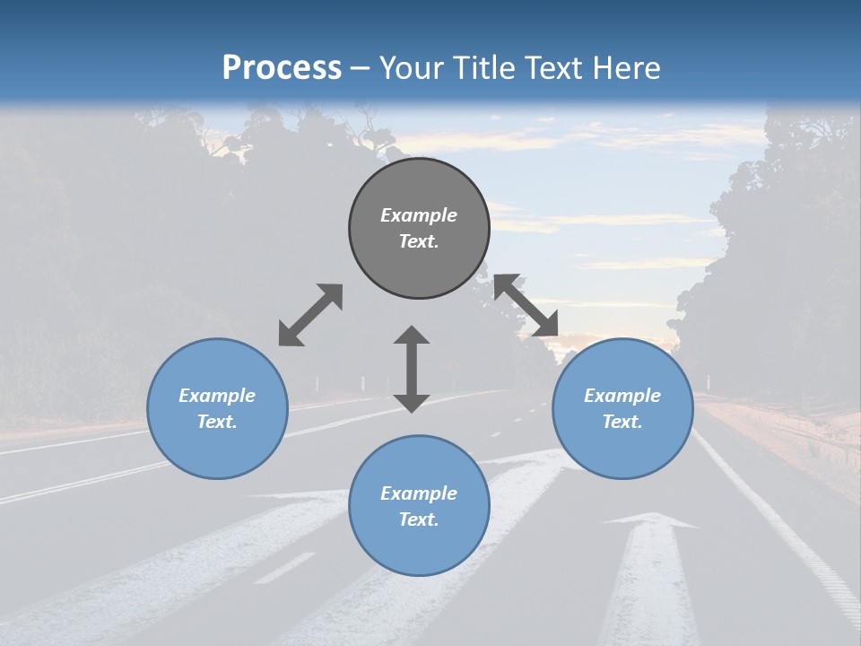 A Road With Two Arrows Going In Opposite Directions PowerPoint Template